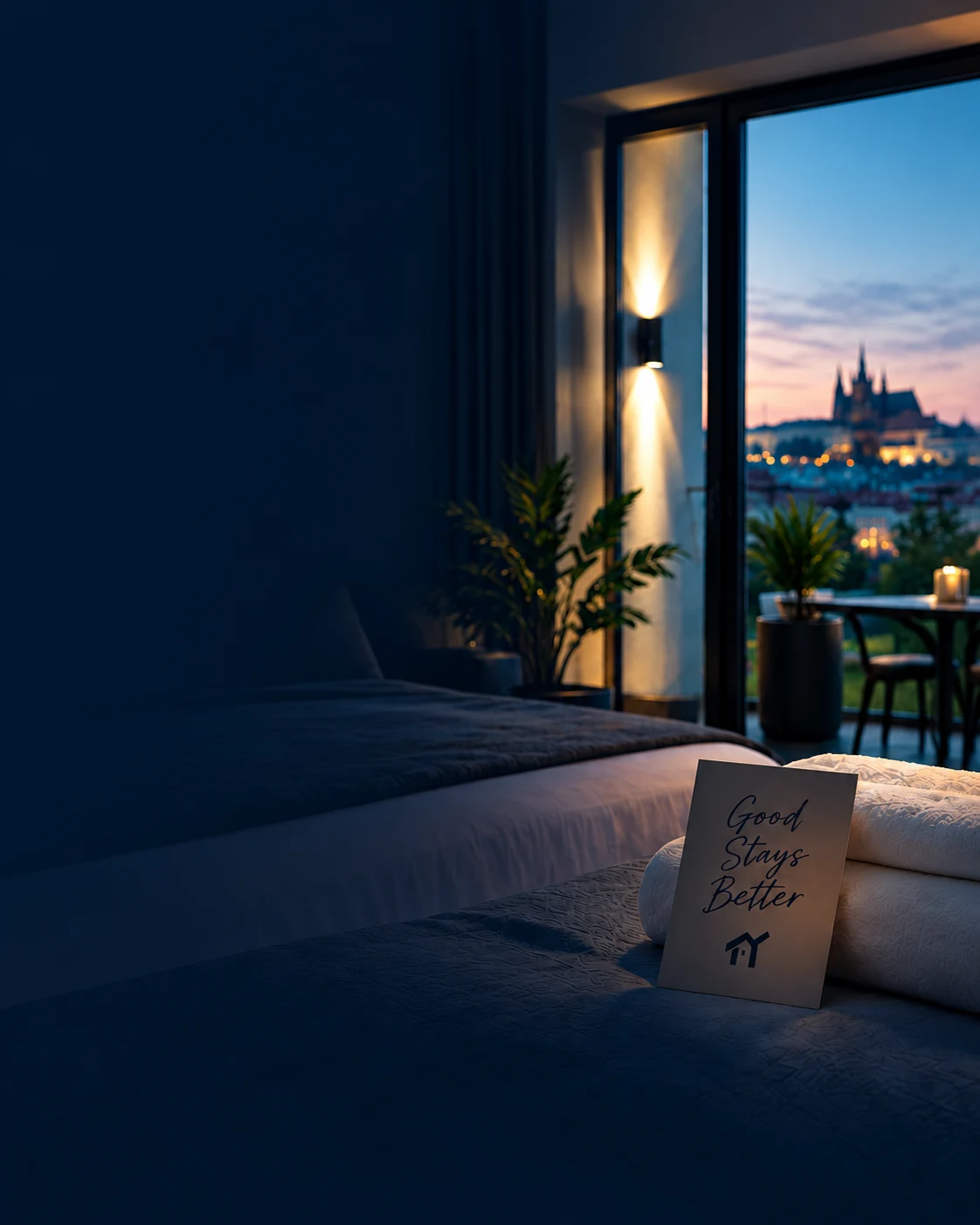 Prémiový apartmán s výhledem na večerní Brno